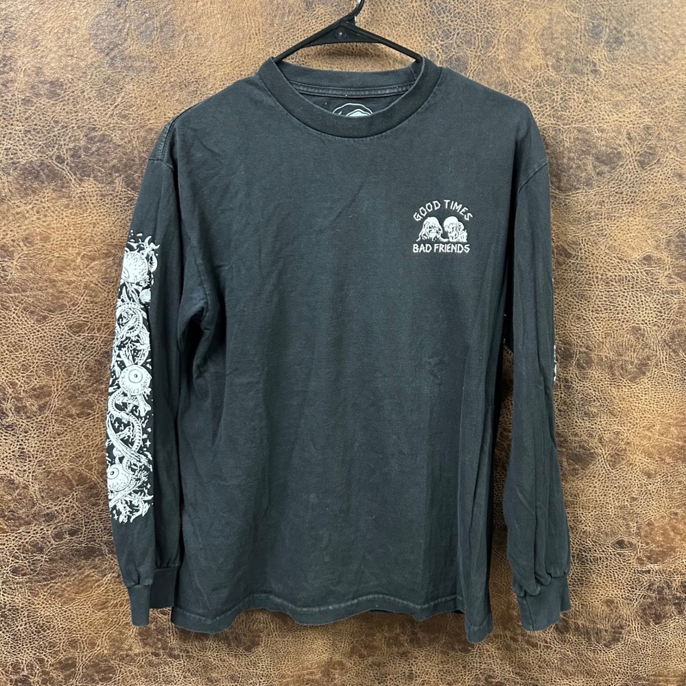 Lurking Class Medium Long Sleeve Skeleton Halloween Sketchy Tank Crewneck Top